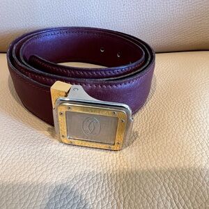 Vintage Cartier Bordeaux Leather Belt